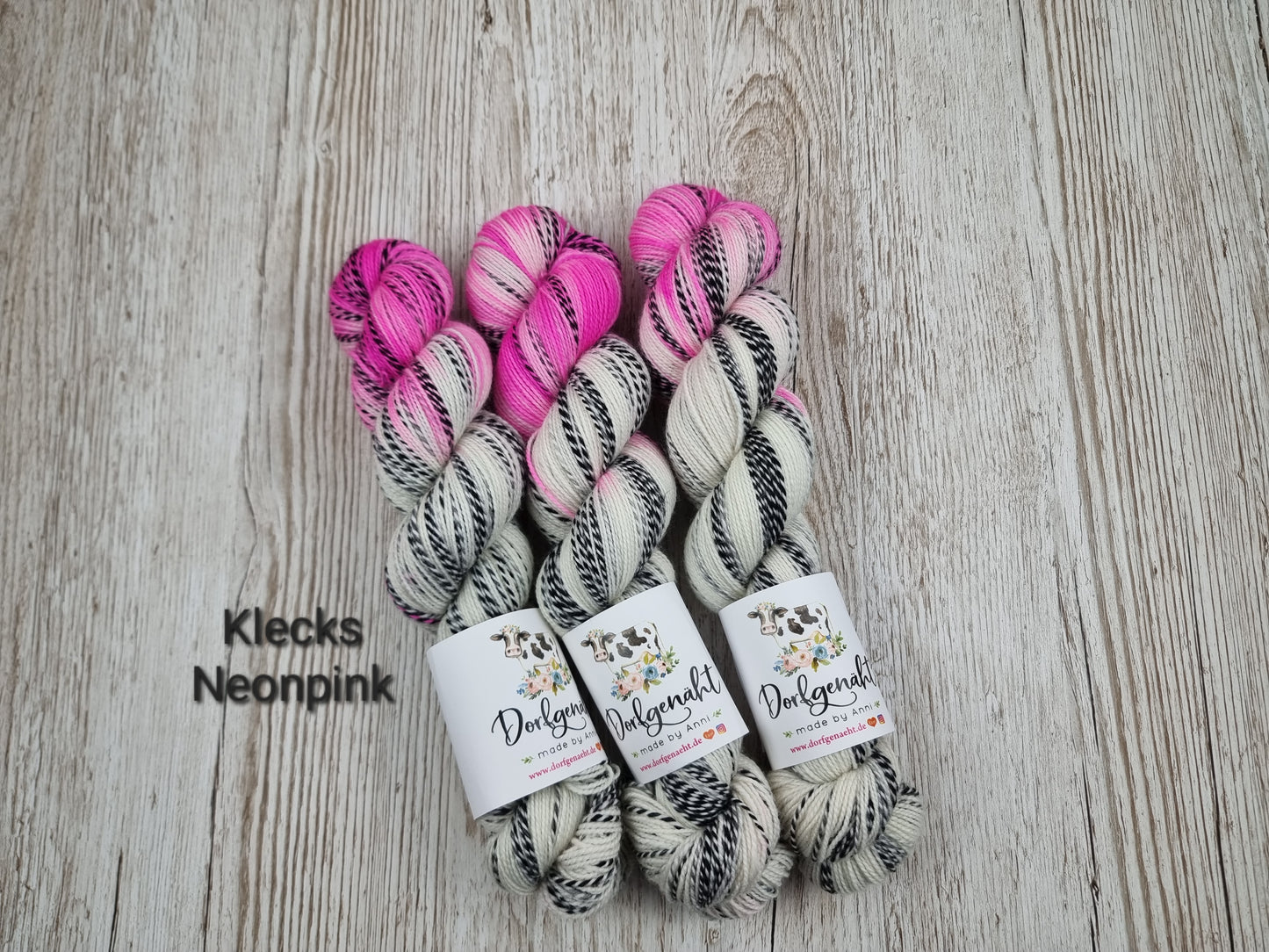 Zebra Wolle handgefärbt, 100g
