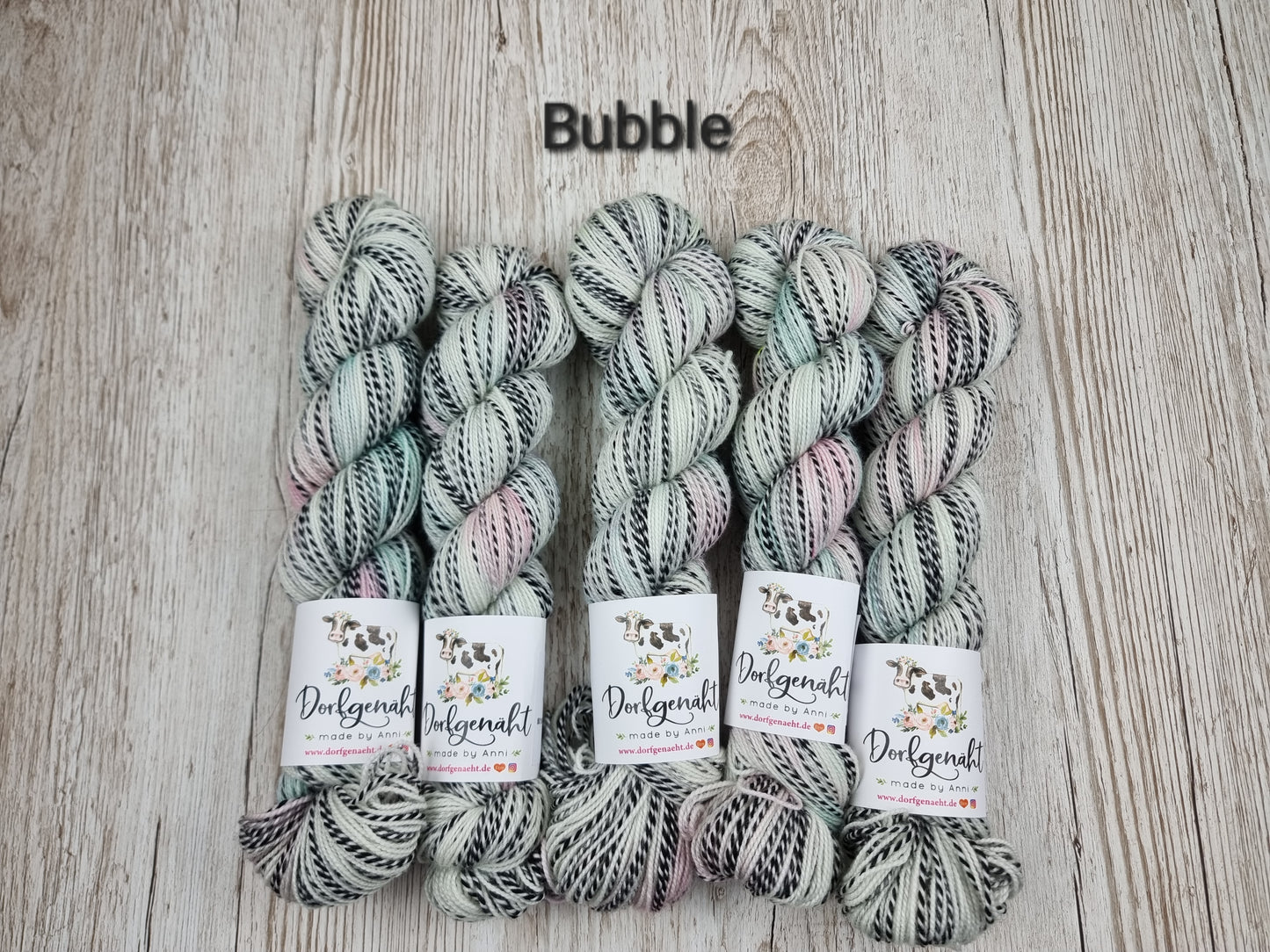 Zebra Wolle handgefärbt, 100g