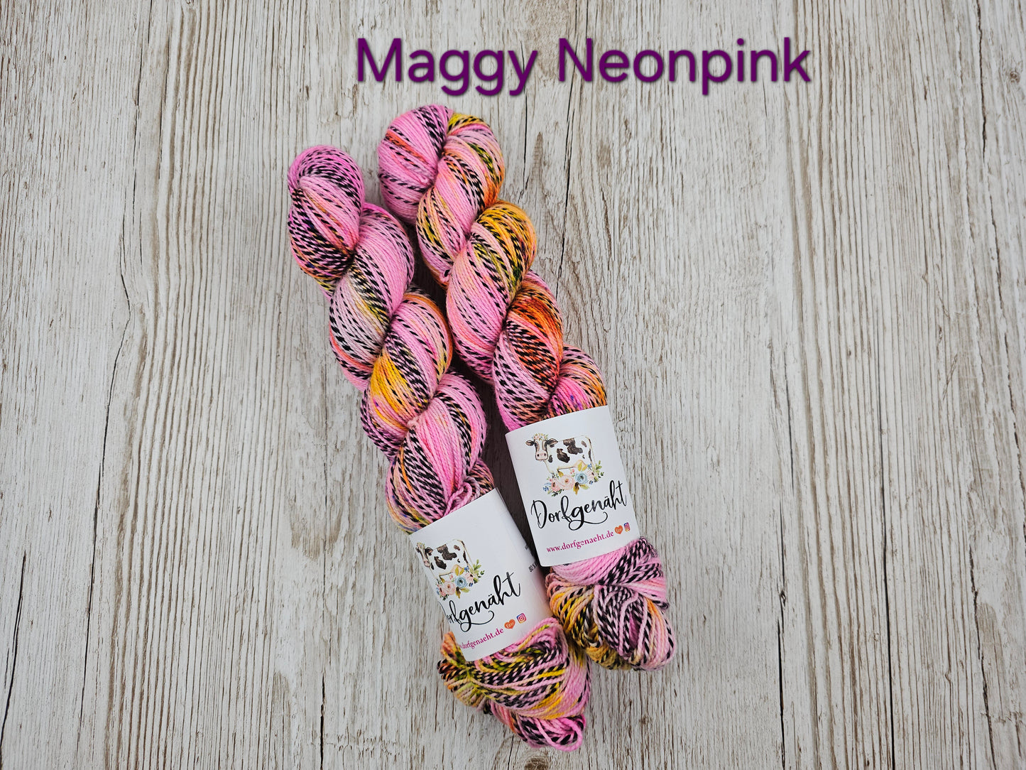 Zebra Wolle handgefärbt, 100g