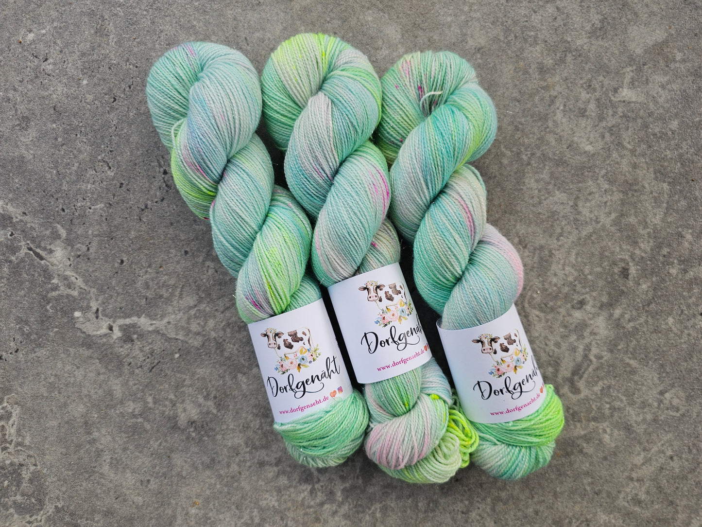 Sirius, handgefärbte Glitzerwolle, 100g/400mLL