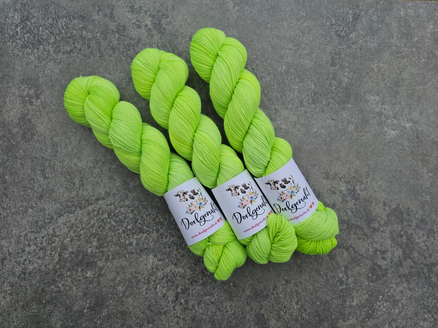 Sock 100g, handgefärbt, Neongrün