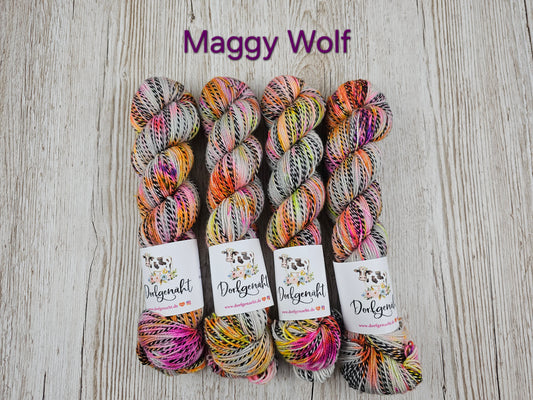 Zebra Wolle handgefärbt, 100g