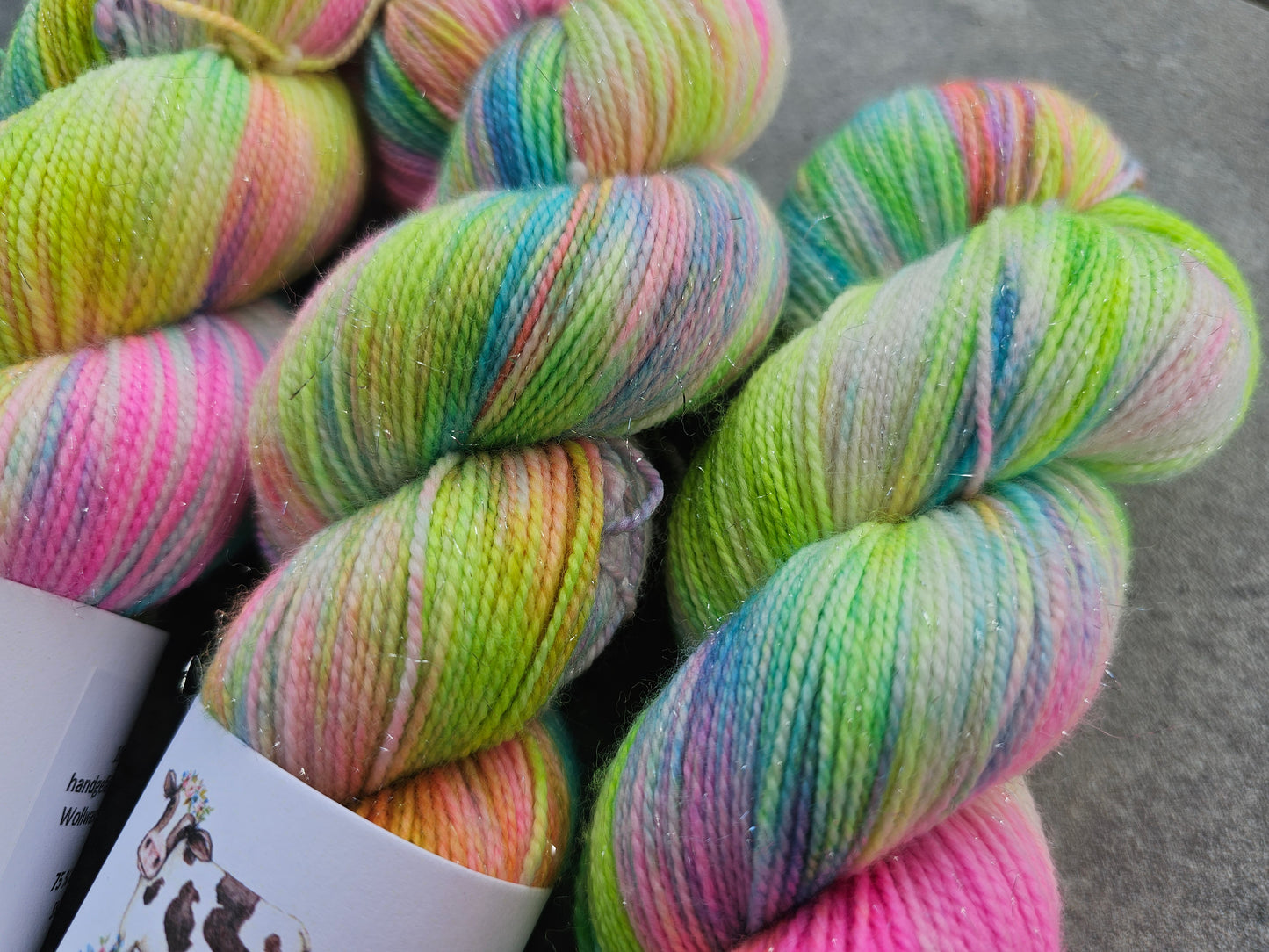 Sirius, handgefärbte Glitzerwolle, 100g/400mLL