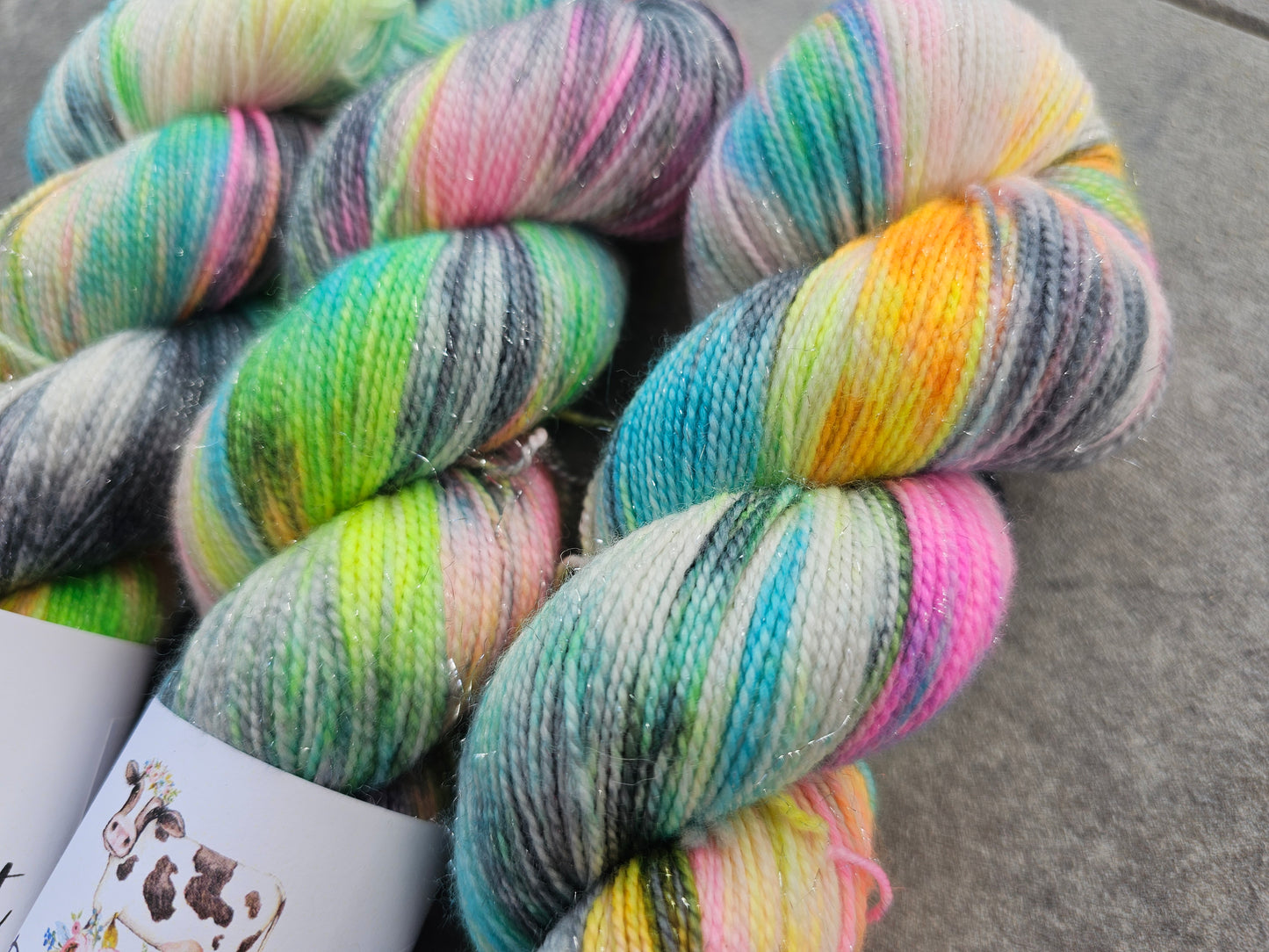 Sirius, handgefärbte Glitzerwolle, 100g/400mLL