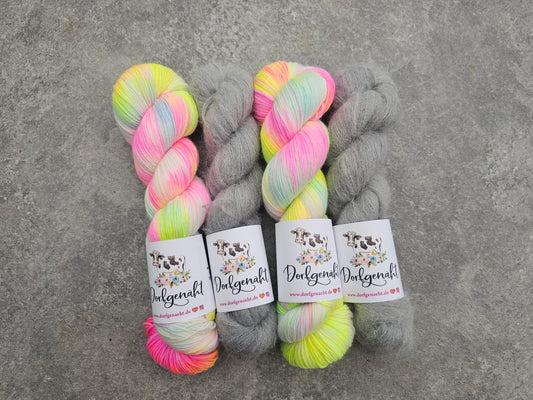 Set für ein Fleur de Provence Foulard, handgefärbt
